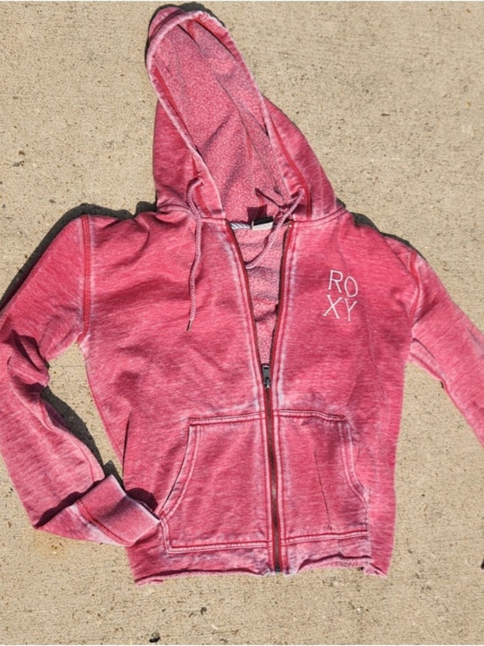 Roxy Faded Rose Zip Hoodie with ROXY Chest Logo